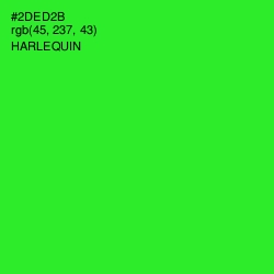 #2DED2B - Harlequin Color Image