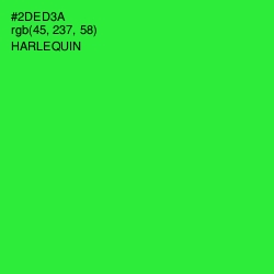 #2DED3A - Harlequin Color Image