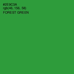 #2E9C3A - Forest Green Color Image