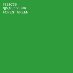 #2E9C3B - Forest Green Color Image
