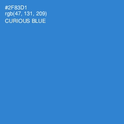 #2F83D1 - Curious Blue Color Image