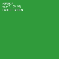 #2F9B3A - Forest Green Color Image