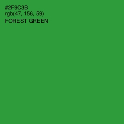 #2F9C3B - Forest Green Color Image