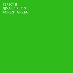 #2FBC1B - Forest Green Color Image