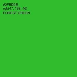 #2FBD2E - Forest Green Color Image