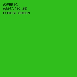 #2FBE1C - Forest Green Color Image