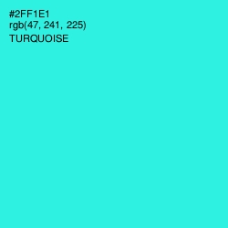 #2FF1E1 - Turquoise Color Image
