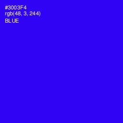 #3003F4 - Blue Color Image