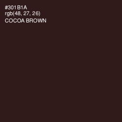 #301B1A - Cocoa Brown Color Image