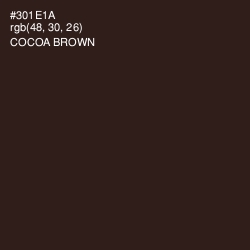 #301E1A - Cocoa Brown Color Image