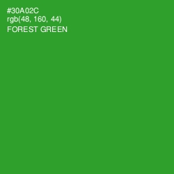 #30A02C - Forest Green Color Image