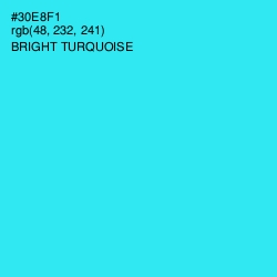 #30E8F1 - Bright Turquoise Color Image
