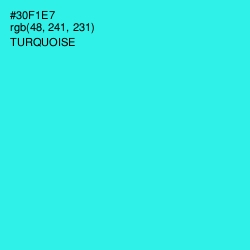 #30F1E7 - Turquoise Color Image