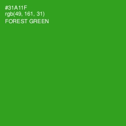 #31A11F - Forest Green Color Image