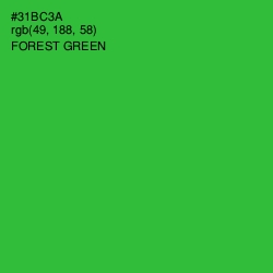 #31BC3A - Forest Green Color Image