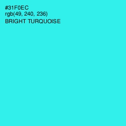 #31F0EC - Bright Turquoise Color Image