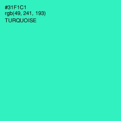 #31F1C1 - Turquoise Color Image