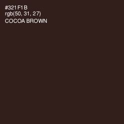 #321F1B - Cocoa Brown Color Image