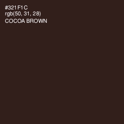 #321F1C - Cocoa Brown Color Image