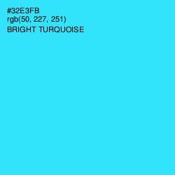 #32E3FB - Bright Turquoise Color Image