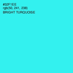 #32F1EE - Bright Turquoise Color Image