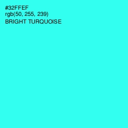 #32FFEF - Bright Turquoise Color Image