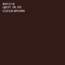 #331C1A - Cocoa Brown Color Image