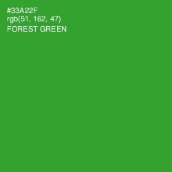 #33A22F - Forest Green Color Image