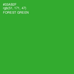 #33AB2F - Forest Green Color Image
