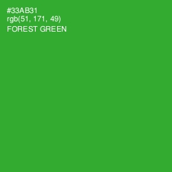 #33AB31 - Forest Green Color Image