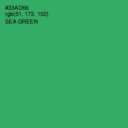 #33AD66 - Sea Green Color Image