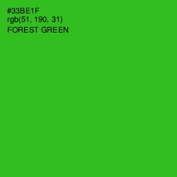 #33BE1F - Forest Green Color Image