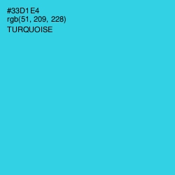 #33D1E4 - Turquoise Color Image