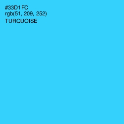 #33D1FC - Turquoise Color Image