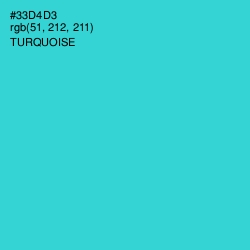 #33D4D3 - Turquoise Color Image