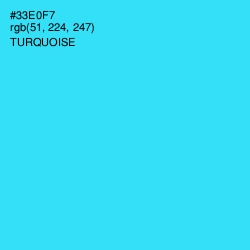#33E0F7 - Turquoise Color Image