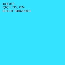 #33E3FF - Bright Turquoise Color Image