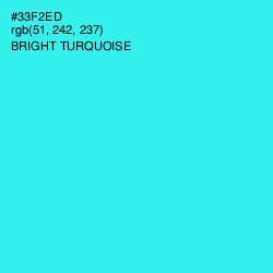 #33F2ED - Bright Turquoise Color Image