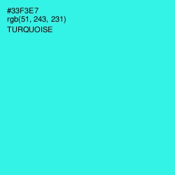 #33F3E7 - Turquoise Color Image