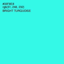 #33F8E8 - Bright Turquoise Color Image