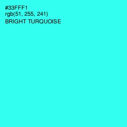 #33FFF1 - Bright Turquoise Color Image