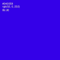 #3400E8 - Blue Color Image