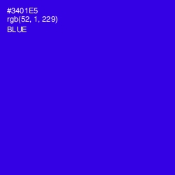 #3401E5 - Blue Color Image