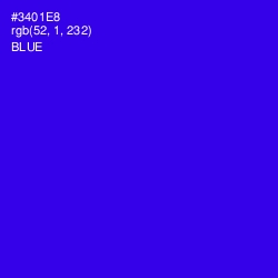 #3401E8 - Blue Color Image