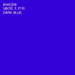 #3402D8 - Dark Blue Color Image