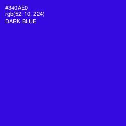 #340AE0 - Dark Blue Color Image