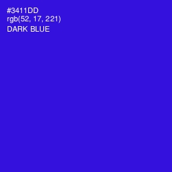 #3411DD - Dark Blue Color Image