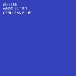 #3441BB - Cerulean Blue Color Image