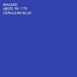 #3442AD - Cerulean Blue Color Image