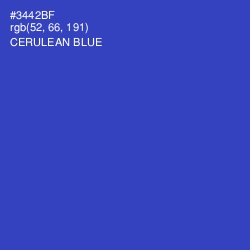 #3442BF - Cerulean Blue Color Image